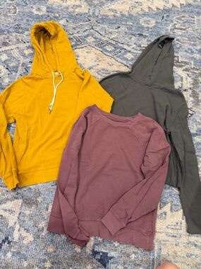 Mate Pact Knit Tops in Mustard, Olive, and Mauve